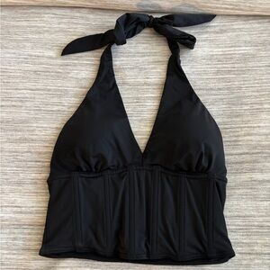 Hollister Black Corset Halter Top